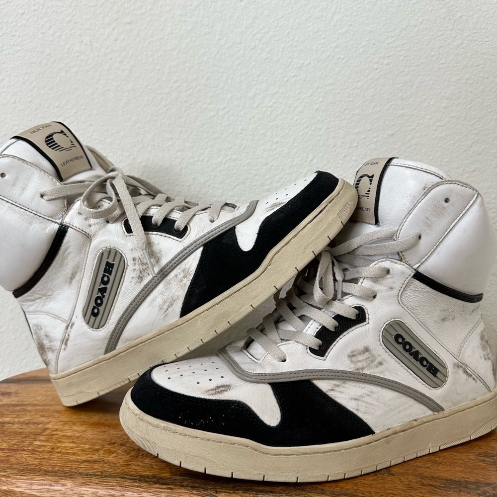 Brand New! Coach Distressed Leather High Top Sneakers